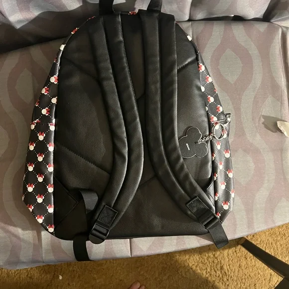 Official Disney Parks Minnie Mouse Polka Dot Bow Mini Vegan Leather Backpack Bag - Picture 4 of 10